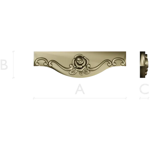 Rose Scroll Apron - STL 3D Model for CNC Milling
