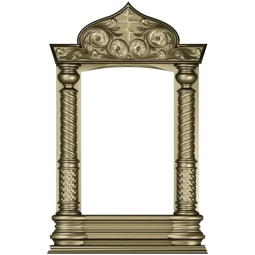 Киот с витой колонной и тимпаном - 3D модель STL для ЧПУ