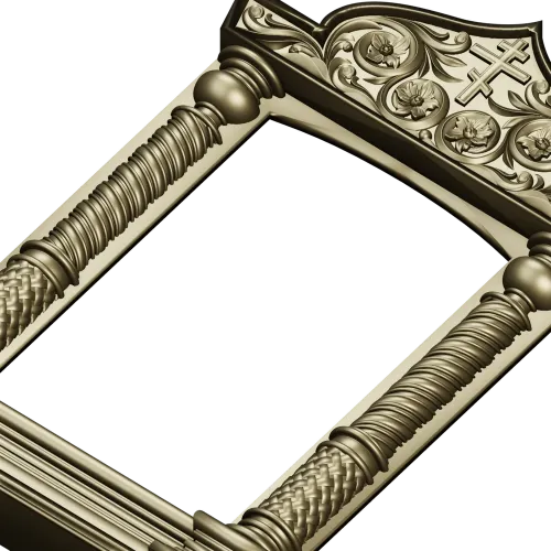 Киот с витой колонной и тимпаном - 3D модель STL для ЧПУ