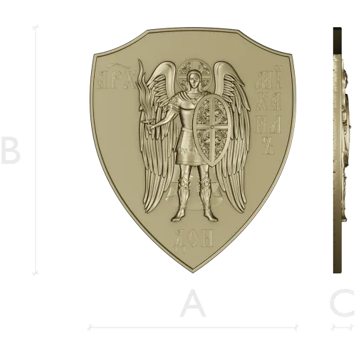 Archangel Michael shield - STL 3D model for CNC carving