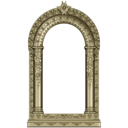 Киот арочный с растительным орнаментом - 3D STL для ЧПУ