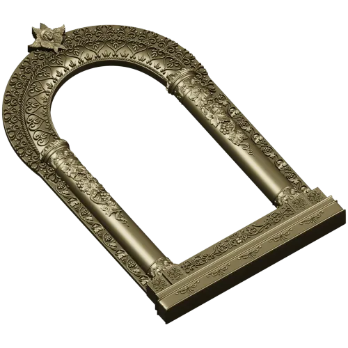 Киот арочный с растительным орнаментом - 3D STL для ЧПУ