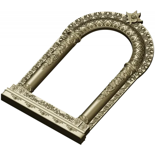 Киот арочный с растительным орнаментом - 3D STL для ЧПУ