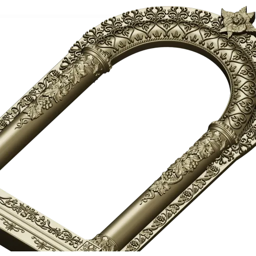 Киот арочный с растительным орнаментом - 3D STL для ЧПУ
