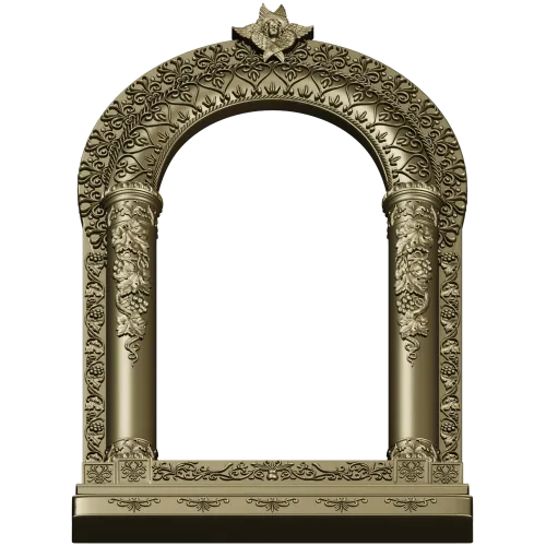 Киот арочный с растительным орнаментом - 3D STL для ЧПУ