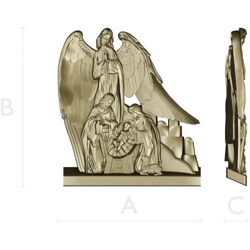 Ангел-хранитель у ясель - stl 3D модель для ЧПУ