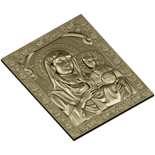 Иерусалимская Богоматерь - 3D модель STL для ЧПУ (икона, барельеф)