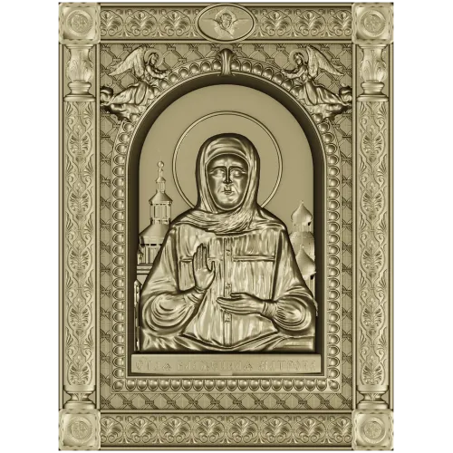 Saint Matrona of Moscow - detailed icon relief STL for CNC