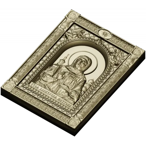 Saint Matrona of Moscow - detailed icon relief STL for CNC