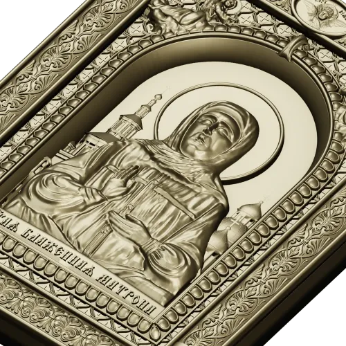 Saint Matrona of Moscow - detailed icon relief STL for CNC