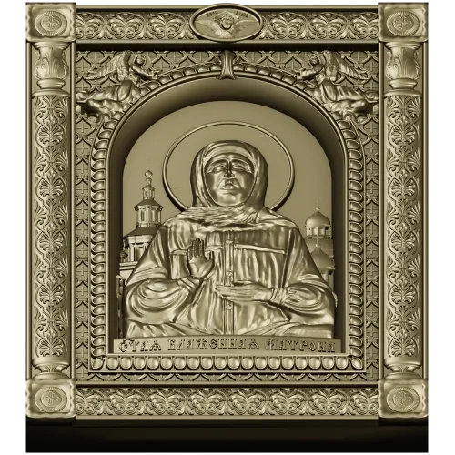 Saint Matrona of Moscow - detailed icon relief STL for CNC
