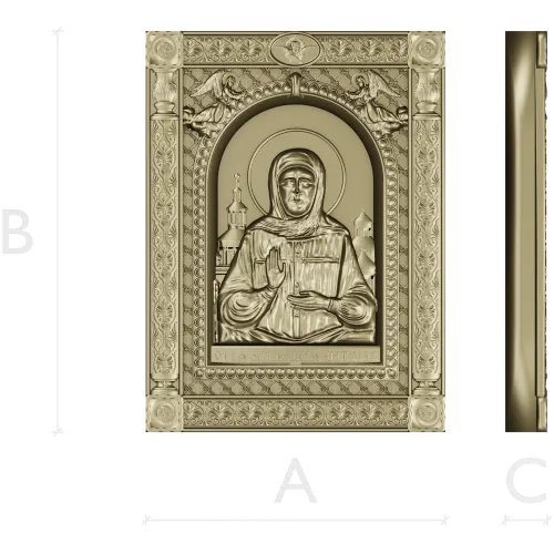 Saint Matrona of Moscow - detailed icon relief STL for CNC
