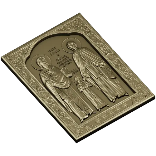 Икона святых Рафаила, Николая и Ирины - STL 3D модель для ЧПУ