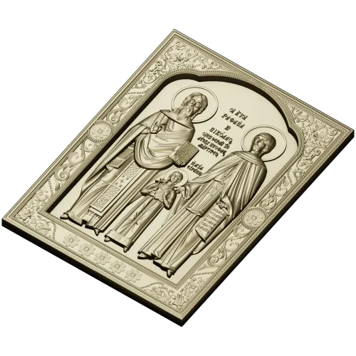 Икона святых Рафаила, Николая и Ирины - STL 3D модель для ЧПУ