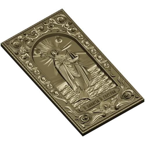 Panagia and Gorgona - high-relief religious panel STL for CNC