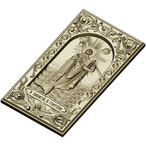 Panagia and Gorgona - high-relief religious panel STL for CNC