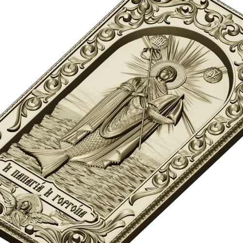 Panagia and Gorgona - high-relief religious panel STL for CNC