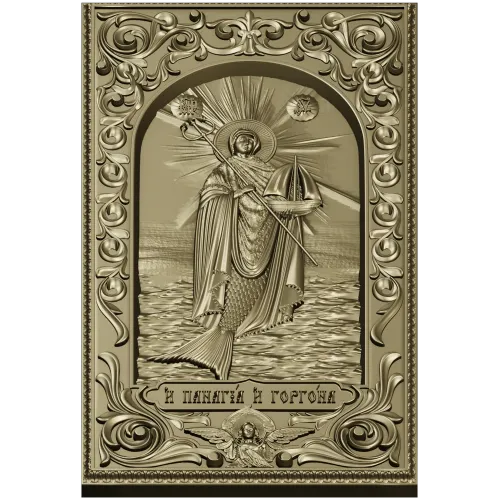 Panagia and Gorgona - high-relief religious panel STL for CNC