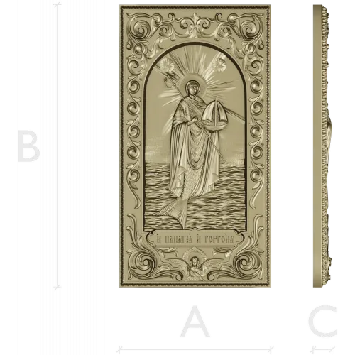Panagia and Gorgona - high-relief religious panel STL for CNC