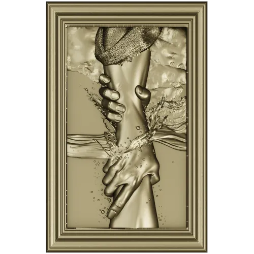 Hand of Jesus - high-relief framed panel STL for CNC carving