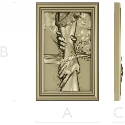 Hand of Jesus - high-relief framed panel STL for CNC carving
