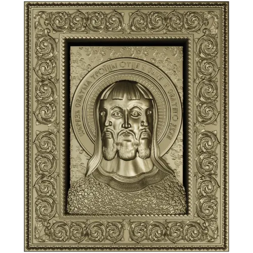 Holy Trinity Icon - 3D STL Panel for CNC