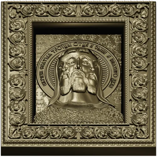 Holy Trinity Icon - 3D STL Panel for CNC