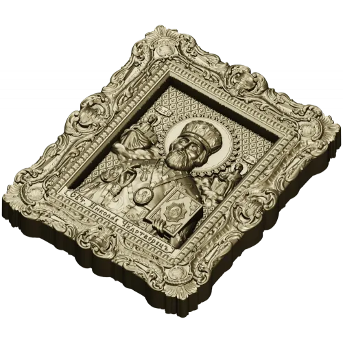 Икона Святой Николай Чудотворец - 3D модель STL для ЧПУ
