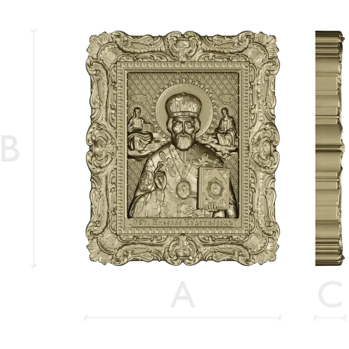Икона Святой Николай Чудотворец - 3D модель STL для ЧПУ