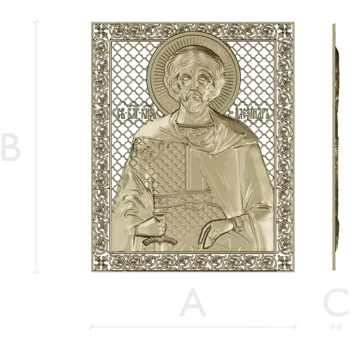Александр Невский - иконостасный рельеф в формате STL для ЧПУ
