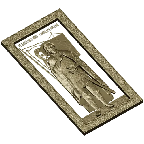 Saint Alexander Nevsky high-relief panel STL