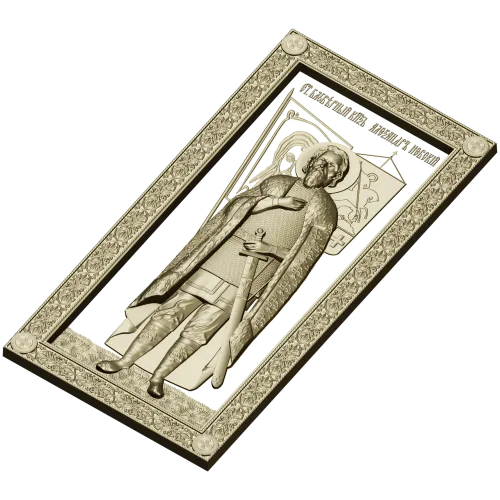 Saint Alexander Nevsky high-relief panel STL