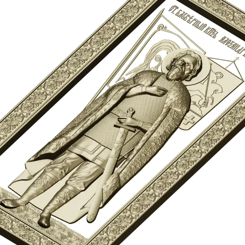 Saint Alexander Nevsky high-relief panel STL