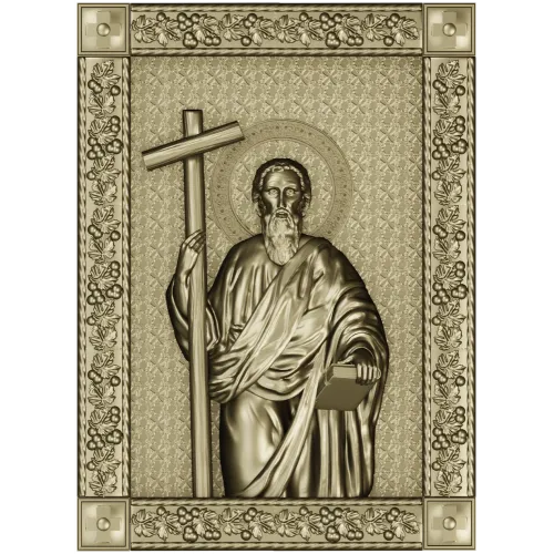 Saint Andrew the First-Called - 3D STL Icon Panel for CNC