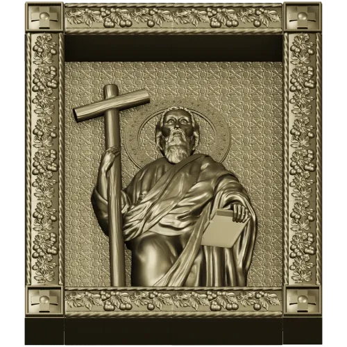 Saint Andrew the First-Called - 3D STL Icon Panel for CNC