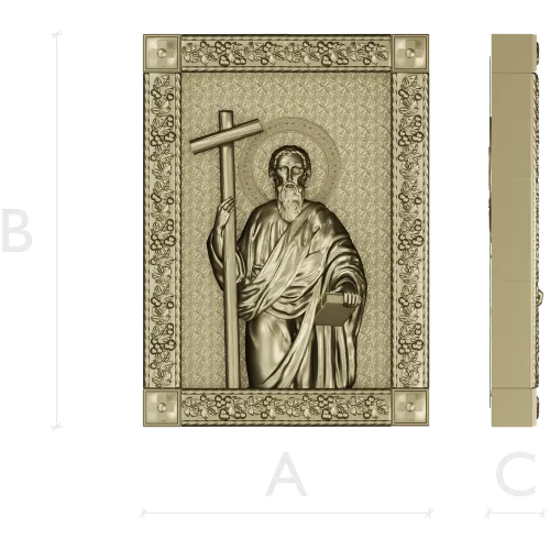 Saint Andrew the First-Called - 3D STL Icon Panel for CNC