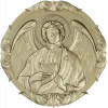 Archangel Jehudiel round medallion STL 3D model for CNC