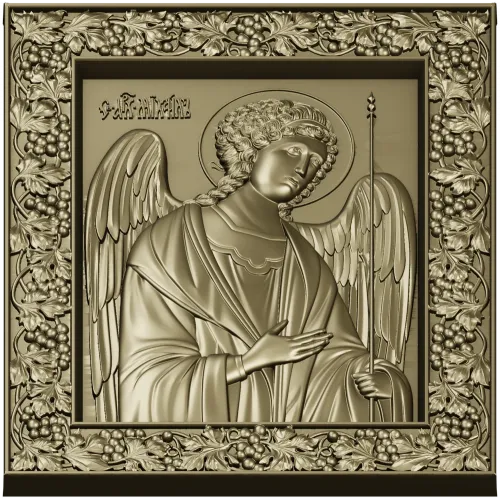 Archangel Michael high-relief icon - STL 3D model for CNC