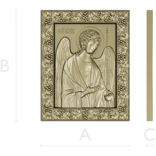 Archangel Michael high-relief icon - STL 3D model for CNC