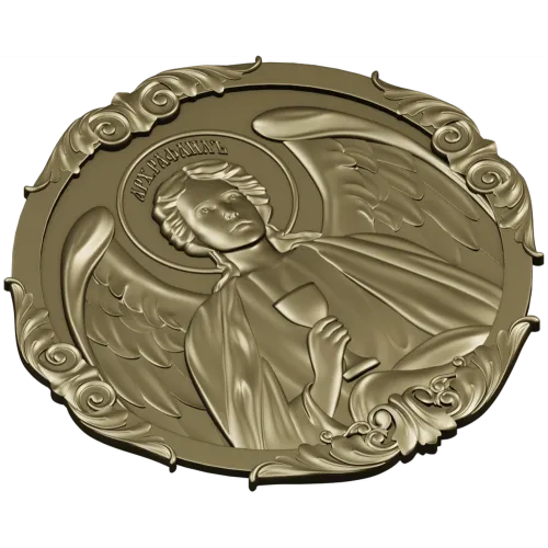 Архангел Рафаил - рельефный медальон STL для ЧПУ