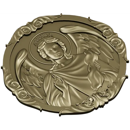 Архангел Уриил - рельефная круглая икона в STL для ЧПУ