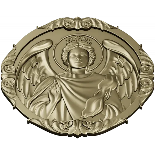 Архангел Уриил - рельефная круглая икона в STL для ЧПУ