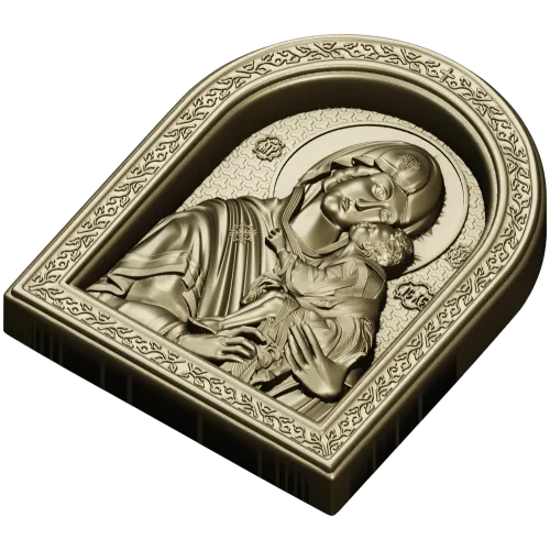 Theotokos Eleusa - arched icon relief STL for CNC