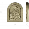 Theotokos Eleusa - arched icon relief STL for CNC