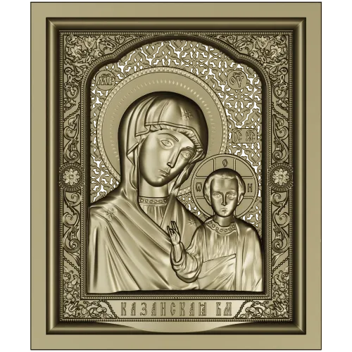 Казанская икона в рельефе - STL модель для ЧПУ
