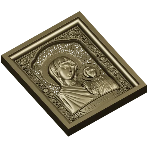 Казанская икона в рельефе - STL модель для ЧПУ