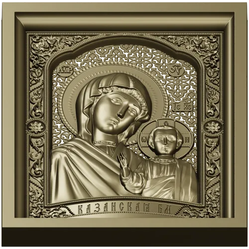 Казанская икона в рельефе - STL модель для ЧПУ