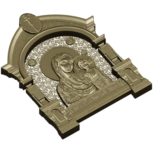 Казанская икона в арочном киоте - 3D модель STL для ЧПУ