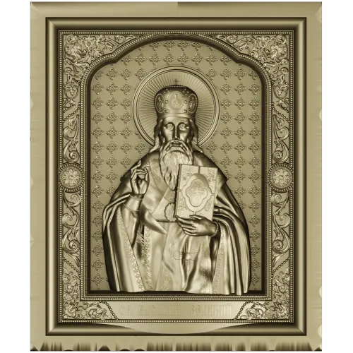 Saint Basil the Great - high relief icon panel STL for CNC