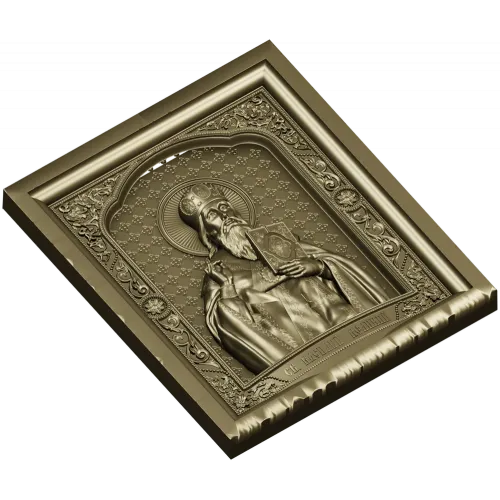 Saint Basil the Great - high relief icon panel STL for CNC